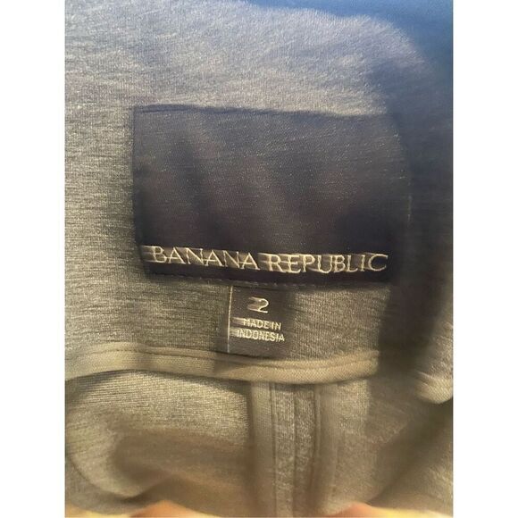 Banana Republic Womens Charcoal Grey Notched Lapel Single Button Blazer Size 2 - Picture 6 of 7